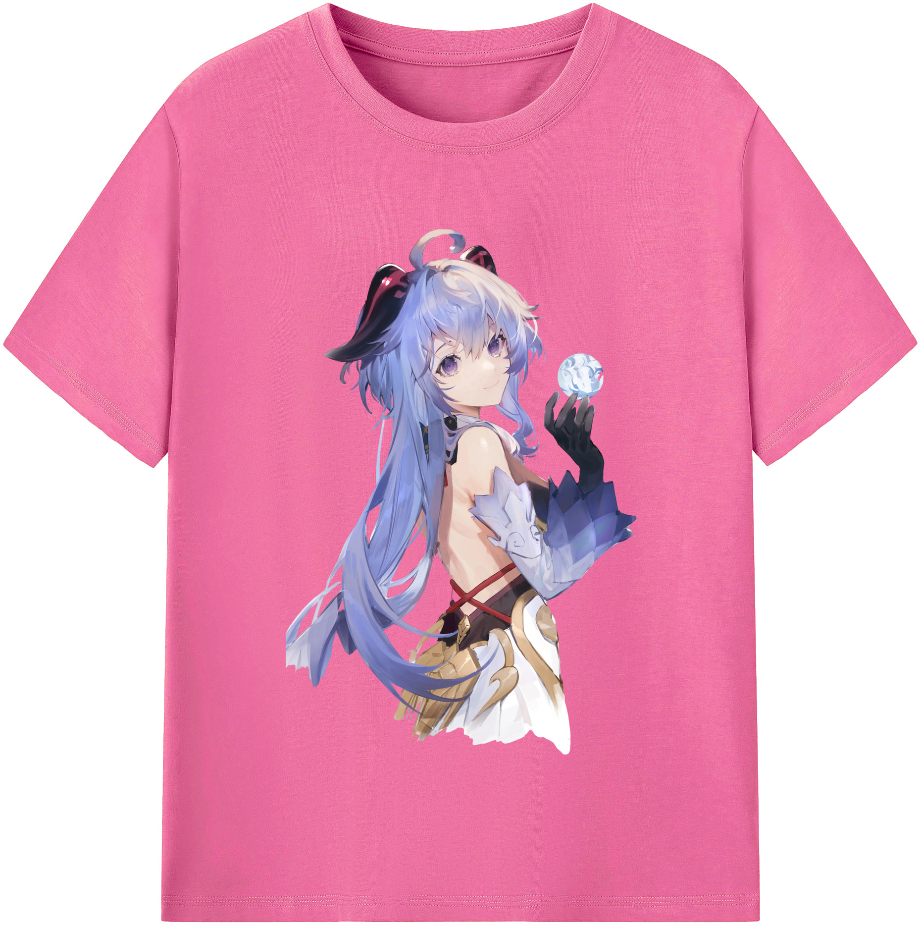 げんし神 甘雨 かんう genshin Ganyu レディースカジュアルプリントTシャツ（綿100％）